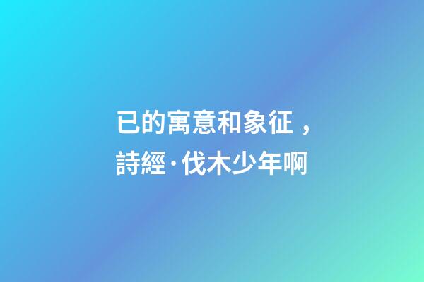 已的寓意和象征，詩經·伐木少年啊-第1張-觀點-玄機派